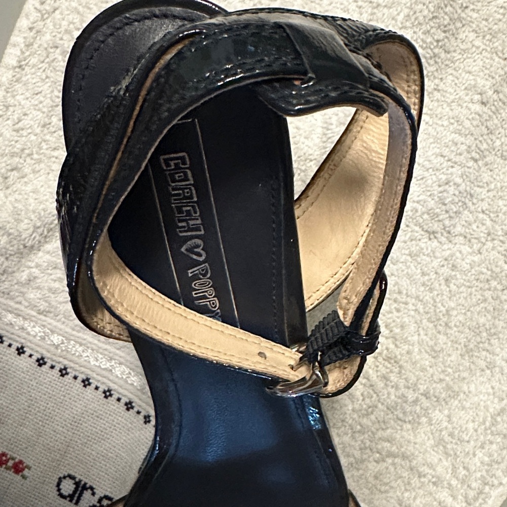 Coach Navy and Cream Patterned Sandals - Picture 4 of 5